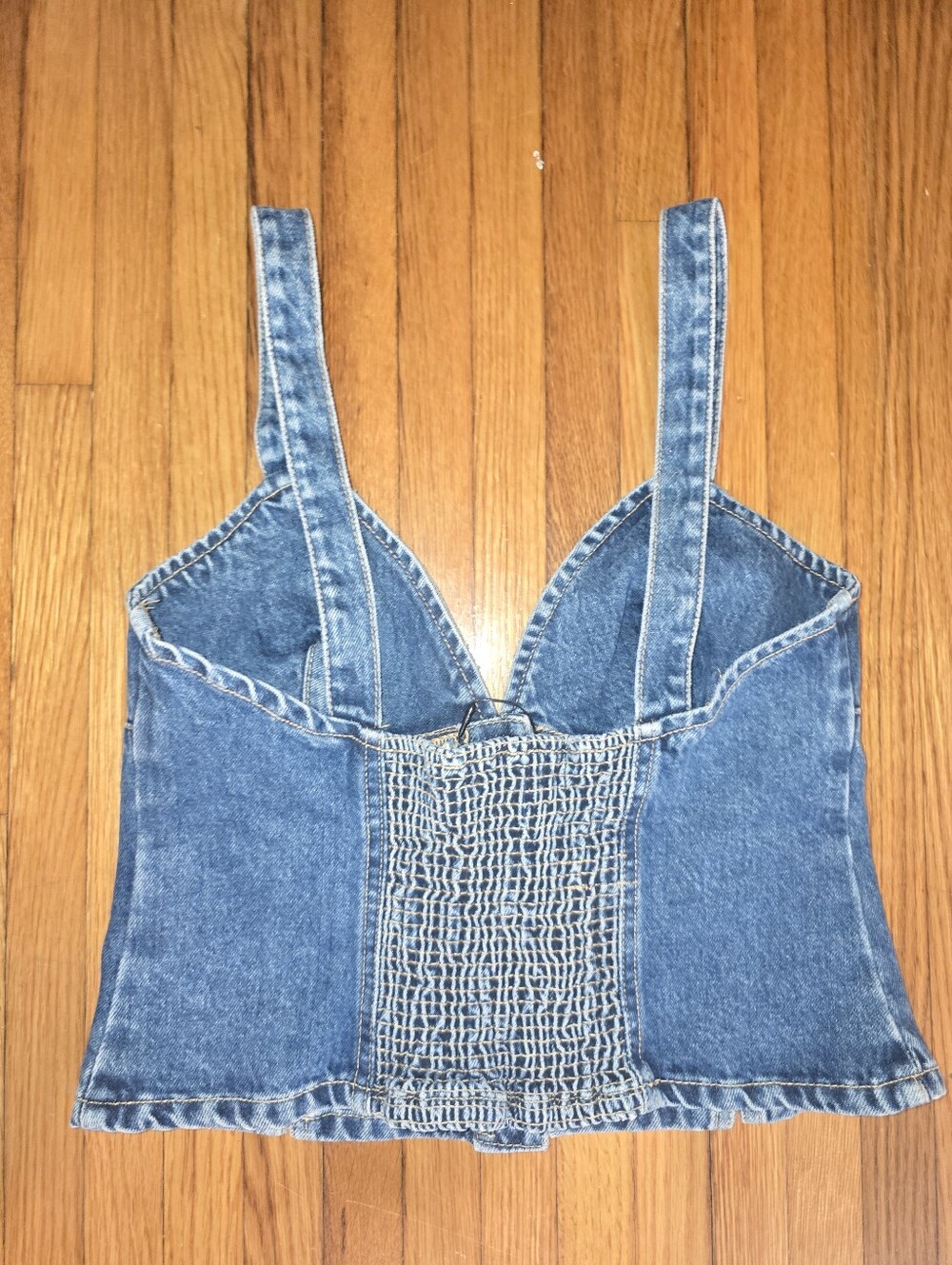 Zara Blue Denim Button-Front Bustier Tank - Picture 2 of 3